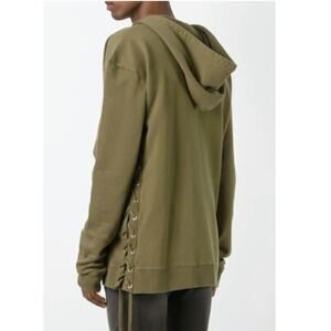 Faith Connexion Khaki Green Side Laced Zip Fleece Hoodie Sz Medium NWT